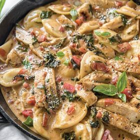Tuscan Chicken Pierogi Skillet